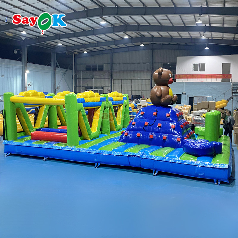 Campo de obstáculos inflável comercial Campo de jogos inflável gigante para crianças Parque temático inflável