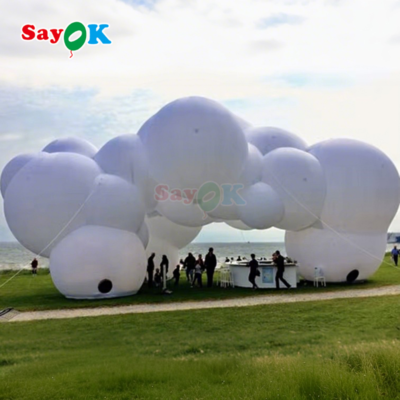 Tenda insuflável gigante com tema de nuvem Sayok Tendas infláveis para festas para eventos ao ar livre