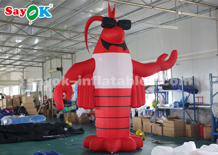 Personagens de desenhos animados inflados 4m Peixe-caranguejo-vermelho para o exterior Personagens de desenhos animados infláveis para o Festival de lagostas