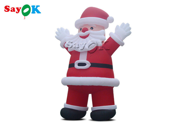 Publicidade de tecido de Oxford Decoração inflável do Pai Natal Personagens de desenho animado para festas de aniversário