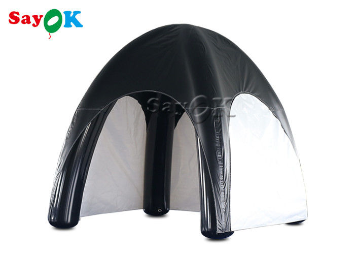 Tenda inflável de quintal de família Tenda de ar de lonas de ar selada Tenda de aranha inflável preto e branco