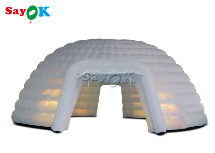 Acampamento ao ar livre 8m Big Led Light Inflatable Dome Event Tent Inflatable Igloo Tent