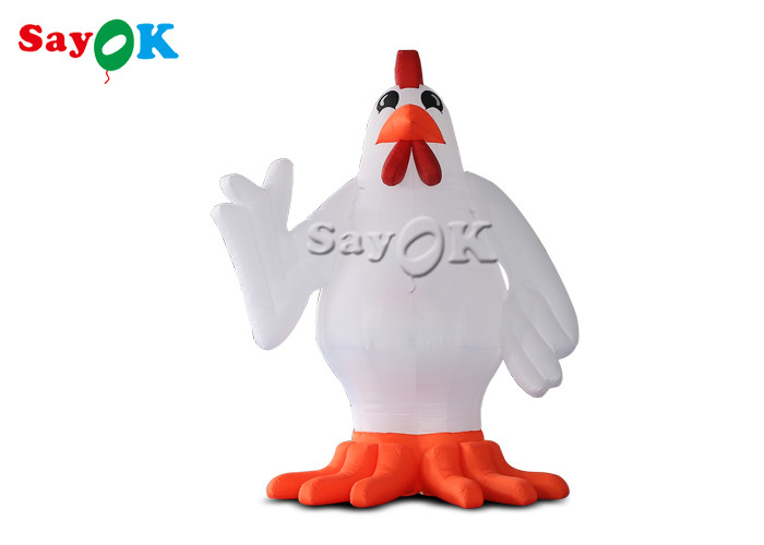 Decoração de festa de festival personagens de desenhos animados infláveis brancos de 13 pés animal modelo de galo de galinha inflável decorações de quintal