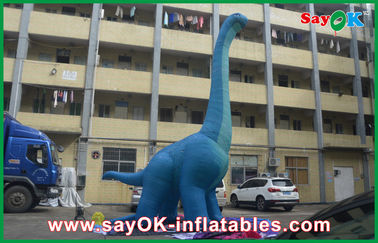 Dinossauro inflável de Natal 10m Azul Dinossauro inflável grande PVC impermeável Explodir Personagens de desenhos animados Dragão