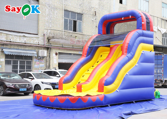Slide simples de PVC inflável Dinossauro único Slide seco Slide inflável Casa de salto com slide Slide inflável para piscina