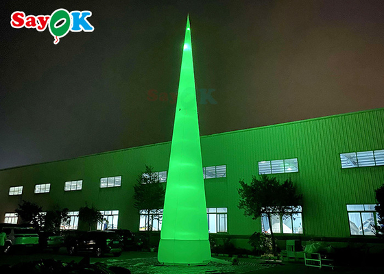 Cone de trânsito inflável de led branco de 7 m 23 pés com luzes que mudam de cor