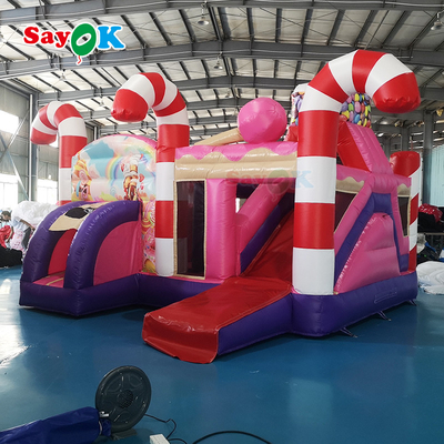 Slide inflável comercial Impressão digital Slide inflável aluguel Slide inflável Casa de salto quadruplo pontos