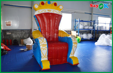 Trono de anúncio feito sob encomenda azul e vermelho/sofá do PVC Inflatables para o suporte