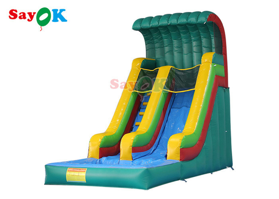 Slide inflável húmido-seco Anti-ruptura Comercial Slide de água inflável Piscina Dois lados revestidos de PVC