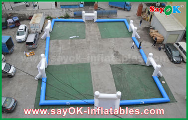 Ventilador padrão inflável portátil do CE do campo de futebol do PVC do azul inflável 0,4 dos jogos do jardim/passo de futebol