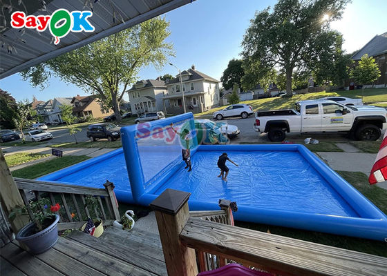Desportos aquáticos infláveis Piscina de praia gigante Campo de voleibol inflável Campo de voleibol aquático inflável 10x5x2.1mH