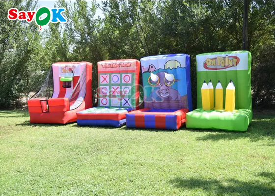 4 em 1 crianças adultos divertidos interativos infláveis ​​jogos de carnaval para formação de equipe em grupo