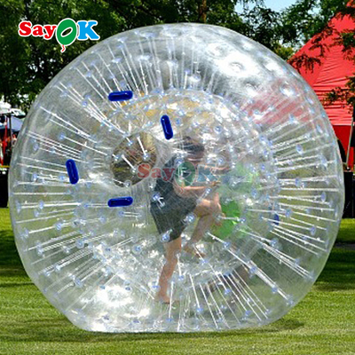 Balão flutuante inflável Aqua Zorbing Transparente PVC cilindro Balão de bolhas de água humana para jogo de água