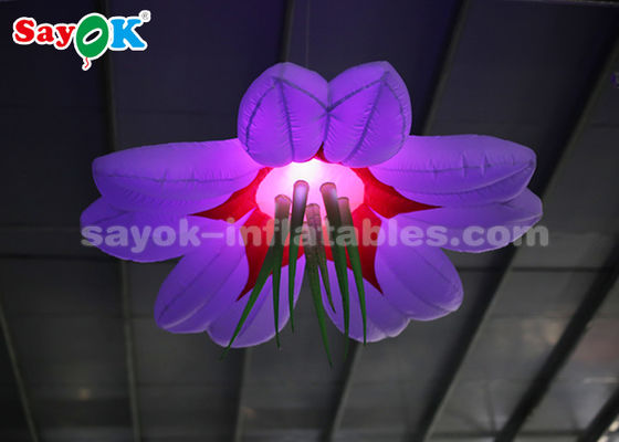 Decoração/explosão 1.5m infláveis coloridas da iluminação que pendura a flor do diodo emissor de luz