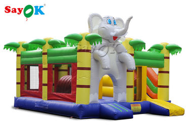 Castelo inflável do leão-de-chácara dos mini desenhos animados home do elefante para o partido das crianças