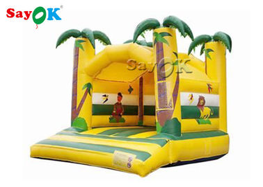 Do amarelo animal do tema da selva castelo Bouncy inflável com impressão de Digitas