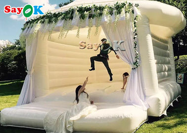 Salto inflável comercial para o banquete de casamento/castelo Bouncy branco