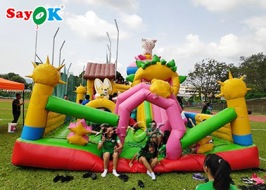 Grande trampolim do leão-de-chácara inflável comercial seguro para o campo de jogos das crianças