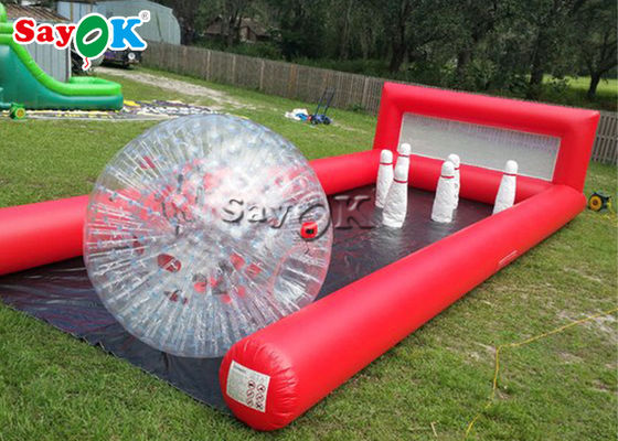Os jogos infláveis de rolamento infláveis dos esportes do PVC do jogo 0.6mm escolhem os pinos humanos da bola de boliches das pistas para o evento exterior