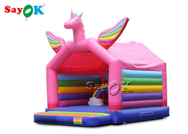 5x4mH castelo do salto da princesa Cor-de-rosa Arco-íris Unicórnio Inflável para a criança