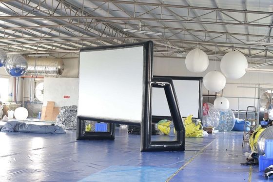 De encerado hermético exterior do PVC da tela do projetor da explosão tela inflável do cinema