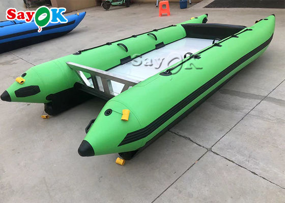 410cm 6 barcos infláveis do PVC do esporte do verde do passageiro