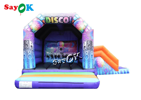 casa inflável do salto da abóbada do disco de 15x18ft com corrediça Digital impressa