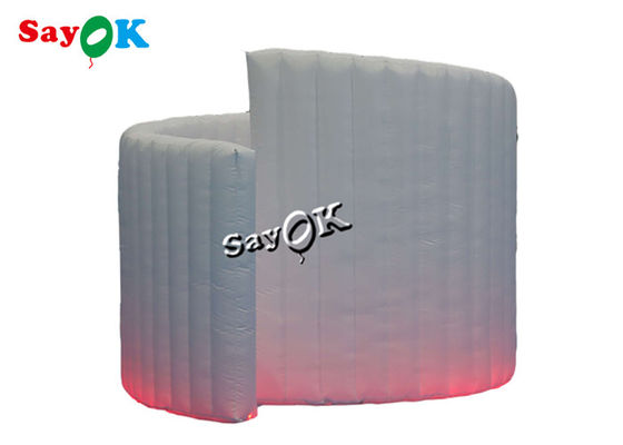 Ventilador de ar interno do contexto inflável espiral 10ft branco inflável da parede da cabine da foto da forma das decorações 3m do partido