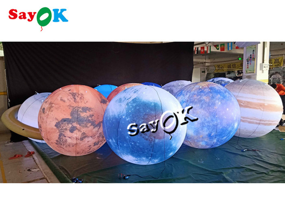 Conduzido iluminando oito o material inflável de suspensão enorme do PVC dos planetas 0.25mm