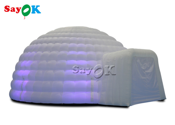 Barraca inflável branca da abóbada do iglu com luzes conduzidas para eventos do casamento