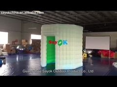 Armazém preto inflável oval cabine fotográfica barraca inflável led com ventilador de ar atraente