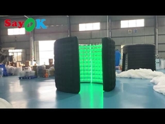 A parede curvada da parede da cabine da foto da fábrica preto inflável conduziu a cabine da foto