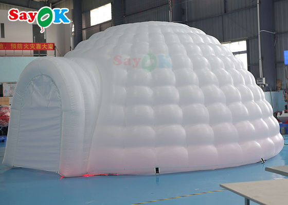 Tenda de iglu inflável LED branco puro Tenda de iglu inflável cúpula redonda para eventos de festa discoteca