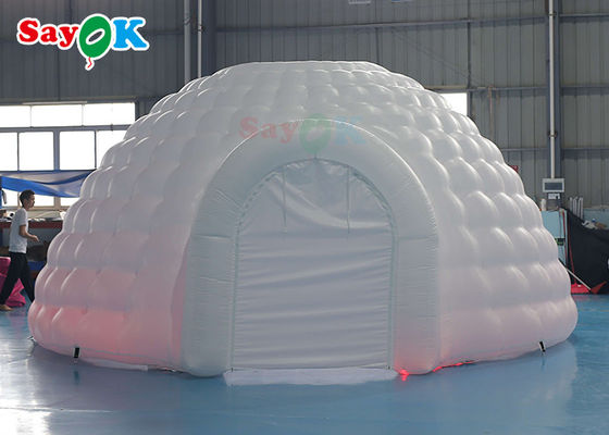 Tenda de iglu inflável LED branco puro Tenda de iglu inflável cúpula redonda para eventos de festa discoteca