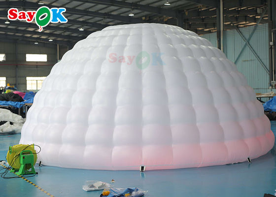 Tenda de iglu inflável LED branco puro Tenda de iglu inflável cúpula redonda para eventos de festa discoteca