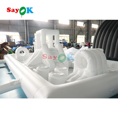 Equipamento de jogo comercial personalizado White Splash Pad Inflatable Water Park Bouncing Castle Slide