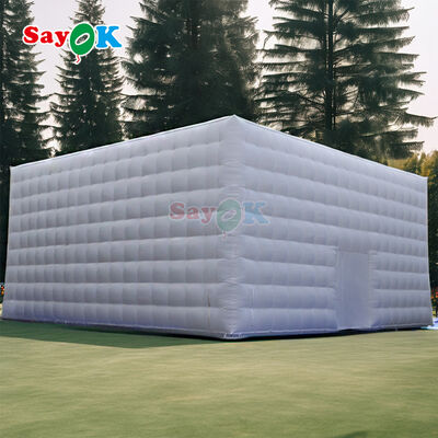 Sayok personalizado para 100 pessoas Tecido branco de Oxford Cubo Eventos LED Tendas de festa inflável para venda