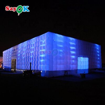 Sayok 20x10m Portátil Impermeável Tecido Oxford LED iluminado Tenda Cubo Inflável para festa Eventos Clube aluguel