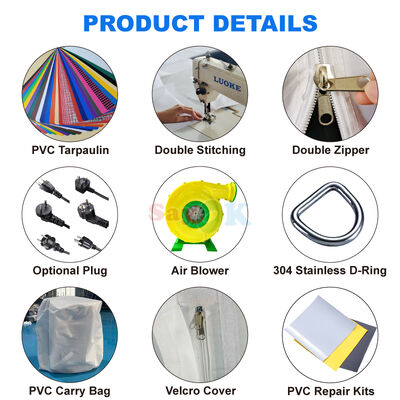Sayok ODM OEM Retardante de Chama PVC Tarpaulin Pavilhão Grande Tenda Inflável para Eventos 100 200 Pessoas
