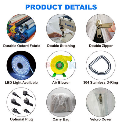 Sayok Tenda Led de Tecido Oxford Personalizado 10 X 10 Meter Inflável para Eventos de Festas ao Ar Livre