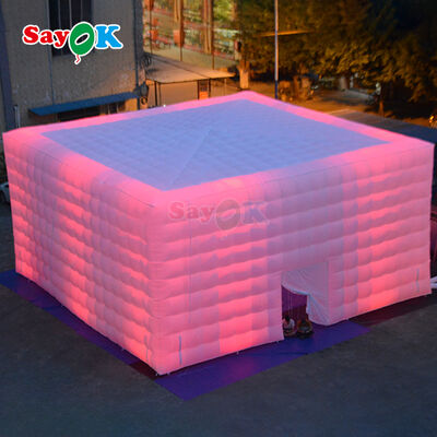 Sayok Free 3D Design Oxford Cloth 10x10m Grande Cubo Festa de Eventos ao Ar Livre Tenda Inflável com Luz LED e Blower