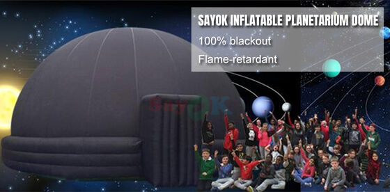 SAYOK Portátil Inflavel 5m/8m Planetário Projeção Cúpula Tenda Material Oxford com ventilador de ar PVC estofado para eventos escolares