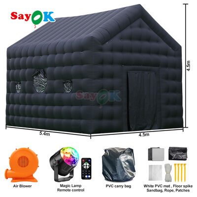 Tenda de clube noturno inflável portátil com tecido oxford impermeável, iluminação LED personalizável e configuração rápida para eventos ao ar livre