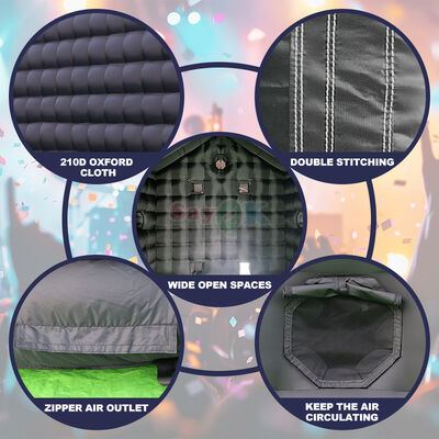 Tenda de clube noturno inflável portátil com tecido oxford impermeável, iluminação LED personalizável e configuração rápida para eventos ao ar livre