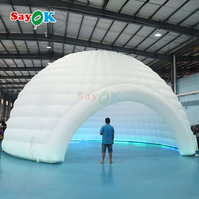 Iluminação LED Tenda de cúpula inflável impermeável com tamanho personalizável para eventos ao ar livre