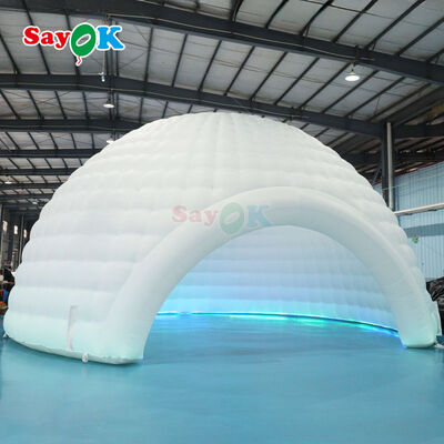 Iluminação LED Tenda de cúpula inflável impermeável com tamanho personalizável para eventos ao ar livre