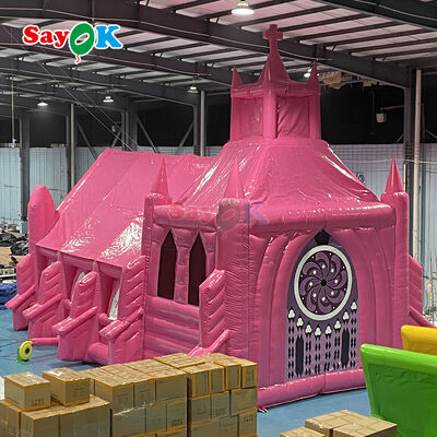 Tenda de igreja inflável portátil retardadora de chama com tamanho personalizável para casamentos ao ar livre