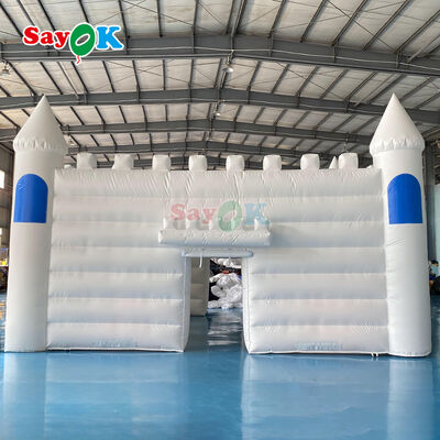 Tenda de castelo inflável à prova d'água, resistente aos raios UV, à prova de chamas, branca e personalizada, para casamentos e festas ao ar livre