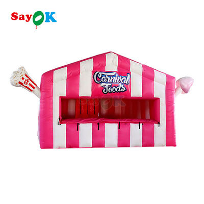 Barraca Inflável Portátil Personalizada para Pipoca com Tenda de Ar Durável de Lona de PVC de 0,4 mm e Resistência UV para Eventos ao Ar Livre