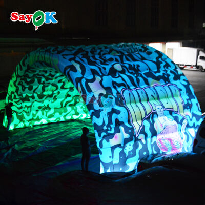 Cobertura de palco inflável portátil à prova d'água com impressão personalizada e LED